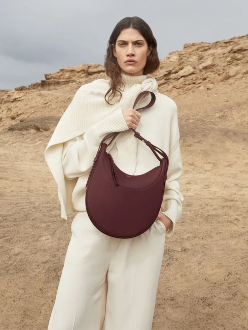 Polene Numero dix Hobo Bag in Burgundy